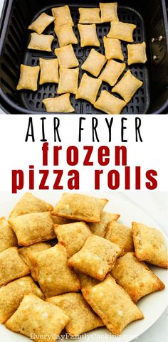 air fryer frozen pizza rolls on a plate