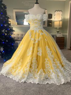 Are you looking for the perfect Disney  Wedding Dress or the perfect Disney  Yellow Wedding Dress ? Look no more because Brides & Tailor can create your custom Disney wedding dress in any color!

It features gorgeous lace on top of beautiful tulle to give you Full Disney Glam!

If you need a different custom gown, kindly contact Brides & Tailor first. We work with all sizes and color combinations.

Follow award-winning Brides & Tailor on Instagram @bridesandtailor to see all of our r Yelliw Wedding Dress, Yellow Belle Wedding Dress, Belles Dress Color, Yellow Wedding Dress The Bride Lace, Yellow And White Wedding Dress, White And Yellow Wedding Dress, Yellow Wedding Dress The Bride, Beauty And The Beast Wedding Dresses, Yellow Wedding Dresses