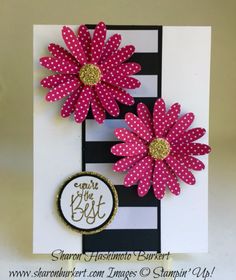 a close up of a card with flowers on the front and back of it,