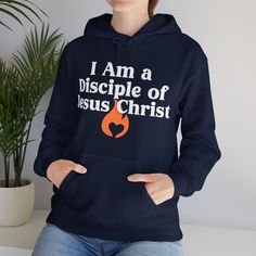 I Am a Disciple of Jesus Christ Unisex Heavy Blend™ Hooded Sweatshirt, 2024 LDS Youth Theme, LDS Gift for men, women, youth, missionaries by LittleBitofHopeWY on Etsy Pray Shirt, Christian Apparel Men, Casual Outfits Plus Size, Christian Hoodies, Womens Sweatshirts Hoods, Christian Sweatshirt, Hooded Sweatshirt Men, Jesus Shirts, Christian Clothing