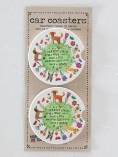 Car Coasters, Set of 2 - Every Dog Has A Home-view 1 Gifts For New Drivers, Trunk Organization, New Drivers, Dog Car, Car Magnets, Flower Border, Gifts Cards, Natural Life, Car Coasters