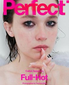 the cover of perfect magazine features a young woman with freckles on her face