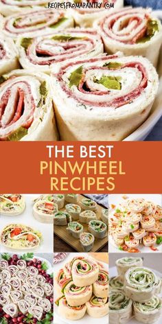 the best pinwheel recipes with pictures of different rolls and other appetizers in them