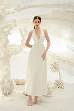 This elegant dress has a stunning a-line silhouette, with an on-trend halter neckline and luxurious draped detail for a sophisticated look. Perfect for your next formal occasion. Luxurious Dresses, Engagement Dresses, Luxury Dress, Dress Silhouette, Come And Go