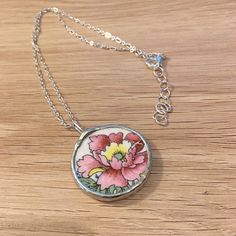 Vintage Broken China Bold Flower Necklace. Chain Is Approx 17” With 2” Extender. Like New. From A Philly Artist. Broken China, Necklace Chain, Flower Necklace, Womens Jewelry Necklace, Pink White, Pink Ladies, Jewelry Necklaces, Like New, Necklaces