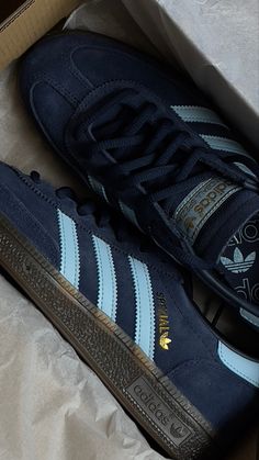 adidas spezial blue navy gum 🫐 Navy Adidas, Hype Shoes, Aesthetic Shoes, Swag Shoes, Crazy Shoes