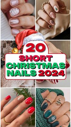 Cute Xmas Nails Short, Cute Short Holiday Nails, Holiday Gel Nails Short, Silver And Gold Nails Christmas, Christmas Gel Nails Designs Simple, Christmas Designs For Short Nails, Christmas Nails 2024 Short, December Dip Nail Ideas, Christmas Cruise Nails