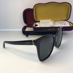 Gucci | Accessories | New Authentic Gucci Acetate Square Frame Sunglasses Gg459s Black | Poshmark Lenses