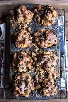 chocolate chip cookies cooling on a wire rack