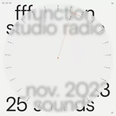 a large clock with numbers on it in front of the words'ffff studio radio '