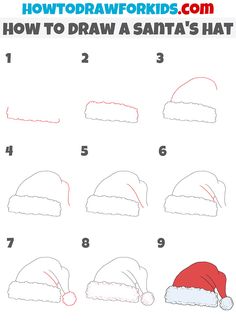 Easy Christmas Drawings, How To Draw Santa, Winter Drawings, Watercolor Paintings For Beginners, Easy Drawings For Kids, Christmas Drawing, Cute Easy Drawings, Learn How To Draw, Drawing Lessons