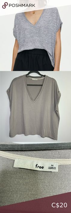 Aritzia Wilfred Free Brosh gray T-Shirt size medium Aritzia Tops, Aritzia Wilfred, Gray Tshirt, Size Medium, Grey, Plus Fashion, T Shirt, Dresses