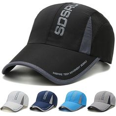 Season:Spring   Fall,Summer; Gender:Men's; Quantity:1pcs; Style:Beach,Travel; Hats Category:Baseball Cap,Sun Hat; Occasion:Outdoor,Vacation; Material:Polyester; Function:Sports,Fashion,Sunscreen,Adjustable; Pattern:Plain; Front page:FF; Listing Date:07/18/2023 Black Breathable Sun Hat For Sports, Breathable Casual Baseball Cap For Summer, Casual Breathable Baseball Cap For Summer, Summer Baseball Cap For Sports Events, Gray Baseball Cap For Summer Beach, Breathable Baseball Cap For Summer Sports, Summer Sports Baseball Cap One Size, Gray Baseball Cap For Summer, Summer Sports Baseball Cap Breathable