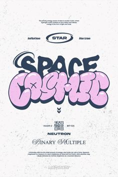 a poster with the words space force written in pink and blue on it, as well as