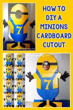 how to make a minion cardboard cutout with pictures and instructions for making it