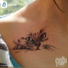 Cat Eye Tattoo Realistic, Tattoo With Cat, Realistic Cat Tattoo, Cat Face Tattoo, Tattoos For Women Cat, Cat Eye Tattoos, Cat Face Tattoos, Cat Portrait Tattoos, Kitten Tattoo