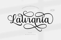 the word larvinia written in cursive writing