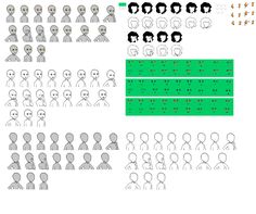 an info sheet with different facial expressions and head shapes