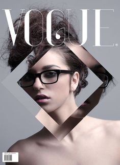 a woman wearing glasses on the cover of a magazine