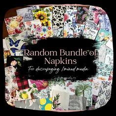 random bundle of napkins for decorating mixed media by randombundle of napkins