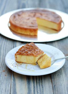 two plates with slices of cake on them