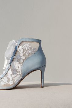 Lace Blue Wedding Shoes With Pointy Heels Flower Embroidered - Etsy Blue Lace Boots, Spring Wedding Lace Shoes, Spring Formal Wedding Shoes Lace-up, Pointed Toe Lace Wedding Shoes, Pointed Toe Wedding Shoes With Laces, Fitted Lace-up Lace Wedding Shoes, Lace High Heel Wedding Shoes, Fitted High Heel Wedding Shoes For Ceremony, Wedding Shoes With 4-inch Heel For Guests