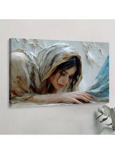 a painting of a woman laying down on the ground with her hands behind her head