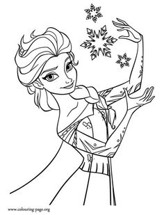 the frozen princess from disney's frozen kingdom coloring page with her hair blowing in the wind