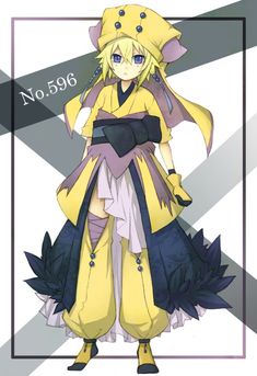 an anime character wearing a yellow and black outfit