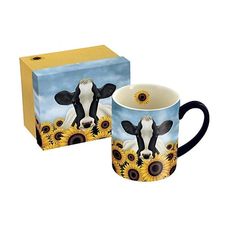 PRICES MAY VARY. Ceramic; 14oz capacity Microwave and dishwasher safe Art-wrapped exterior, full color icon inside Coordinating gift box Mug: 4 1/8"w x 5"H Item weight: 0.92 pounds Cow Kitchen, Coordinates Gift, Map Maker, Cow Gifts, Cow Pattern, Matching Gifts, Pet Gift, Gaming Gifts, Top Gifts