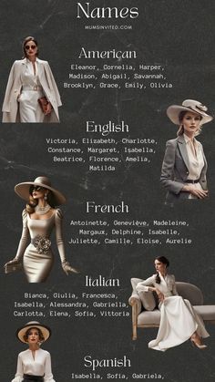 an image of some people in formal clothes and hats on the same page, with different names