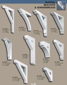 the different types of brackets and brackets are shown in various sizes, shapes, and colors