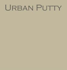 the urban putty logo is shown in black and white on a beige background,