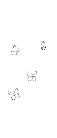 4 Small Butterflies Tattoo, Simple 3 Butterfly Tattoo, How To Draw Small Butterflies, Parents Tattoos Honoring, Simple Butterfly Background, Line Drawing Butterfly Tattoo, Small Cute Butterfly Tattoos, Butterflies Tattoo Minimalist, Fine Like Butterfly Tattoo