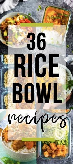 rice bowl recipes with text overlay