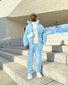 Baby Blue And White Outfit, Calm Fits, Alt Makeup, Streetwear Men