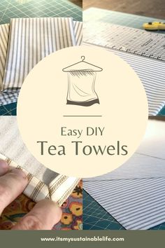 easy diy tea towels with instructions to make them look like they have been folded