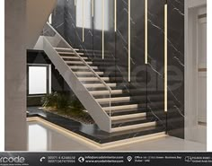 an elegant staircase with black marble and gold accents in a modern style house or apartment