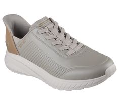 Step into athletic style and comfort wearing Skechers Hands Free Slip-ins BOBS Sport Squad Chaos - Heel Preferred. This slip-on fashion trainer features an embossed synthetic upper with stretch laces, twin gore panels, and a cushioned Skechers Memory Foam insole. For every BOBS purchase, a donation is made to animals in need. | Skechers Men's Slip-ins: BOBS Sport Squad Chaos Sneaker | Medium Width | Skechers Hands Free Slip-ins for an easy fit | Skechers Memory Foam cushioned comfort insole | En Skechers Memory Foam, Insole Design, Skechers Bobs, Mens Skechers, Trainers Fashion, Athletic Style, Wide Shoes, Comfort Wear, 4 Inch Heels