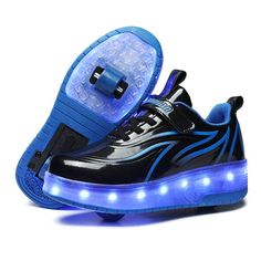 3 in 1 USB Chargeable Led Roller Sneakers 3 in 1 Roller Skates: Can be used as Double wheel shoes, Single wheel shoes(remove the front wheel and add a cover) or Flat sneakers(hold the button behind shoes to shrink the rear wheel and remove the front wheel). Hidden USB Rechargeable: 2-3 hours charged makes 6-8 hours LED lights flash. Long press for 3 seconds to turn off. Multicolored Flashing Modes: 7 kinds of Static colors, 9 kinds of Flashing modes, change it as you like. Great Gift: The best g Shoes With Wheels, Random Amazon Finds, Girls Roller Skates, Kids Roller Skates, Roller Shoes, Roller Skate Shoes, Flower Girl Shoes, Boom Box, Light Up Shoes