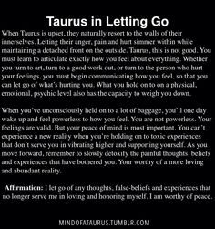 a poem written in black and white with the caption taurus in letting go