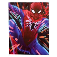 a painting of a spider man with bright colors