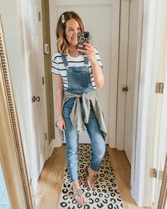 5 Ways to Style Overalls for Winter Through Summer, spring overall outfit Jean Overall Outfits Summer, Maternity Overalls Outfit, Overall Outfits Summer, Overalls Outfit Spring