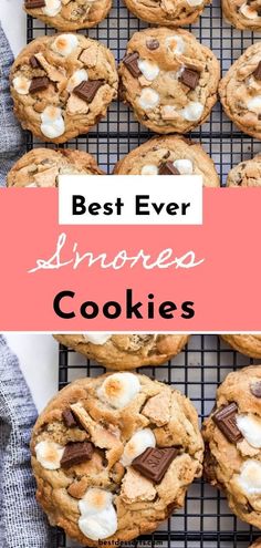 the best ever s'mores cookies on a cooling rack