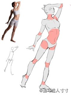 an image of a female figure in various poses and body shapes, including the lower half of