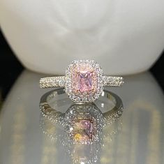 Sterling Silver & Rose Gold Plate Pink Sapphire, White Topaz Ring ...Marked 925...Total of weights 2.3grams...Size 6,7,8...Measure of stone center 4 x 3MM...Measure of Face 9MM....It's in very good condition. Pink Sterling Silver Halo Ring With Center Stone, Pink Heart Rings, Quinceanera Jewelry, Topas Ring, Glam Accessories, Rose Gold Plate, Heart Rings, Turquoise Earrings Dangle, Sterling Silver Flowers