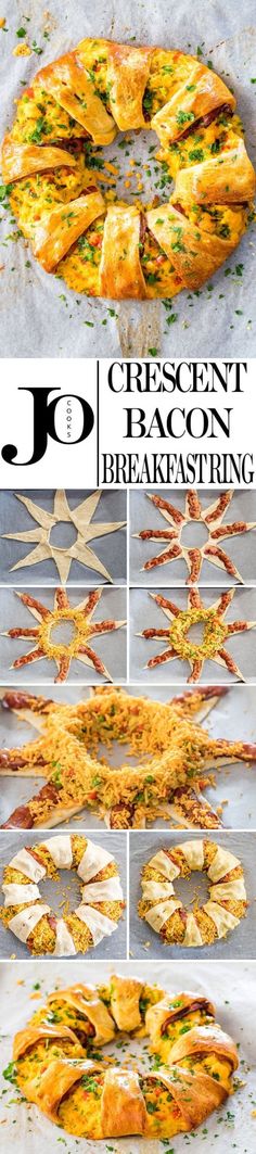 this is an image of different types of breads and pastries in the shape of stars