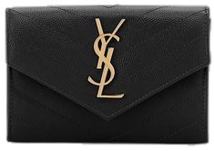 Bergdorf Goodman, Top Designers, Saint Laurent, Tops Designs, Monogram, Wallet, Luxury Fashion, Free Shipping, Leather