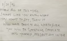 a piece of paper with writing on it that says, $ 25 per note when all of this music sounds like you know what you want to say