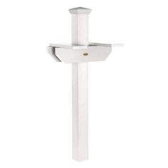 a white wooden cross on a white background